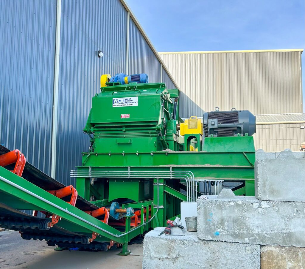 West Salem Machinery horizontal grinder used to reduce wood waste to fines