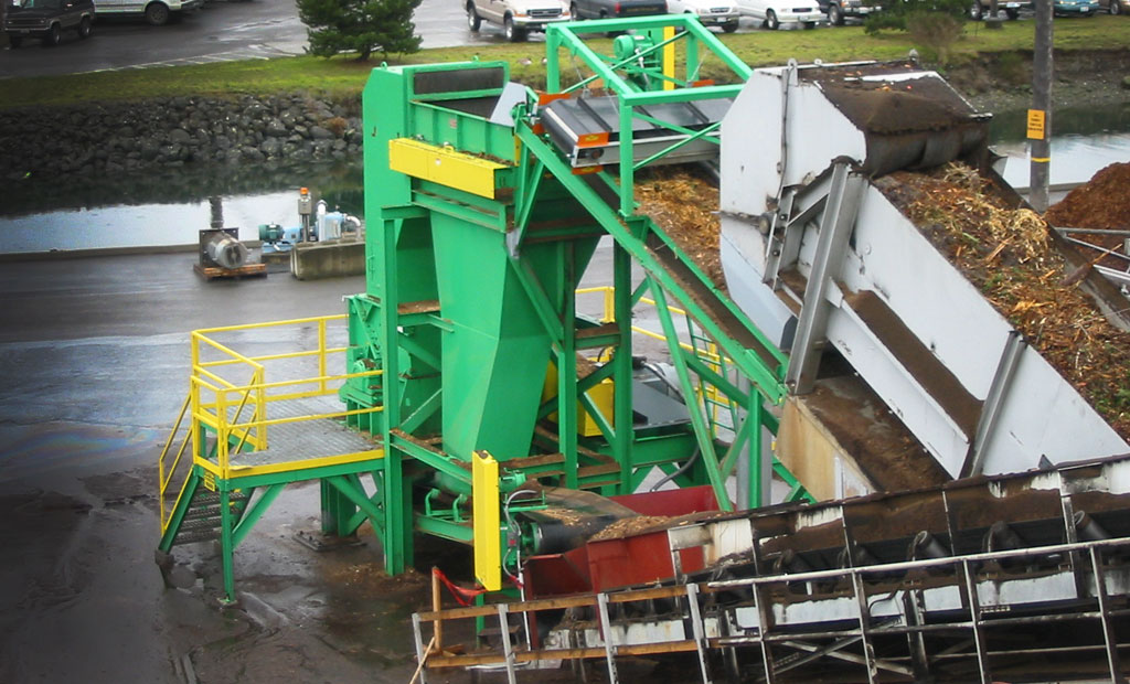 West Salem Machinery's biomass feedstock preparation system on a customer's site